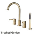 4Pcs Brass Bathroom Bathtub Faucet Bath Faucet Deck Mounted Handheld Tub Mixer Tap Cold Hot Mixer Water Tap With Hand Shower