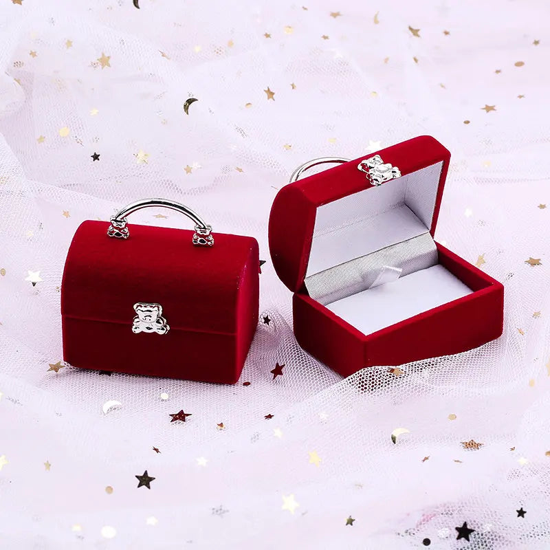 One Piece Velvet Jewelry Box Gift Box Container Wedding Ring Box Ring Case Earrings Holder For Jewelry Display & Gift Package
