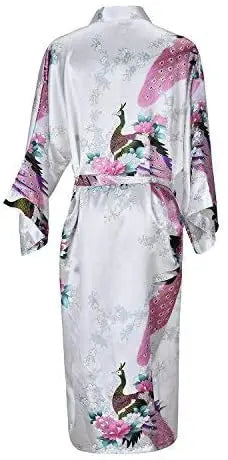 Silk Satin Wedding Bride Bridesmaid Robe Floral Bathrobe | SAMAG