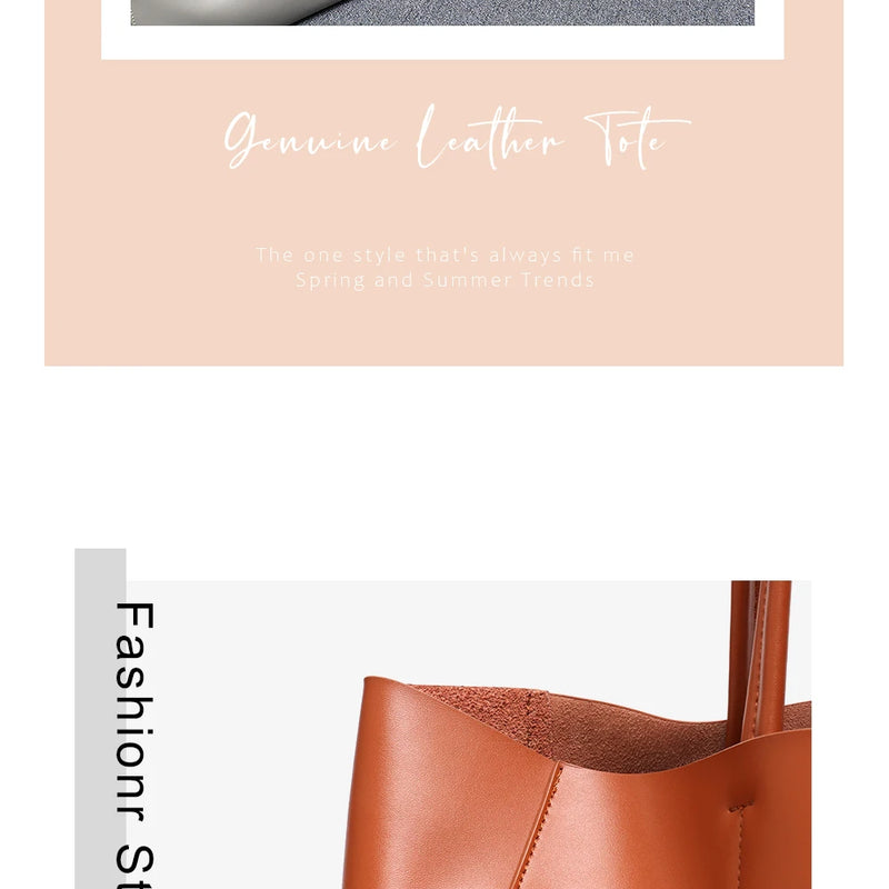SC Luxury Brand Cow Leather Tote Bags Designer Cowhide Handbags Women Shoulder Bags Fashion Female Large Capacity Liner Bag