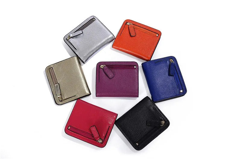 Fashion Split Leather Women Wallets Mini Purse Lady Small Leather Wallet with Coin Pocket