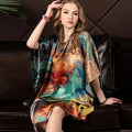 100% Mulberry Silk Nightgowns For Women  Long   Silk Nightdress  Real Silk sleepwear  Ladies Female   Gift Loose Large Free size