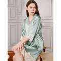 FImtairah  100  Silk Nightdress Women  Lace Long Nightdress  Korean Soft Fashion Luxury Brand Lady  Real Silk Nightgowns Women