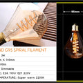 Retro Dimmable LED Edison Bulb E27 3W Gold Spiral Filament ST64 G125 Ampoule LED Lamp Incandescent Chandelier Decorative Lightin