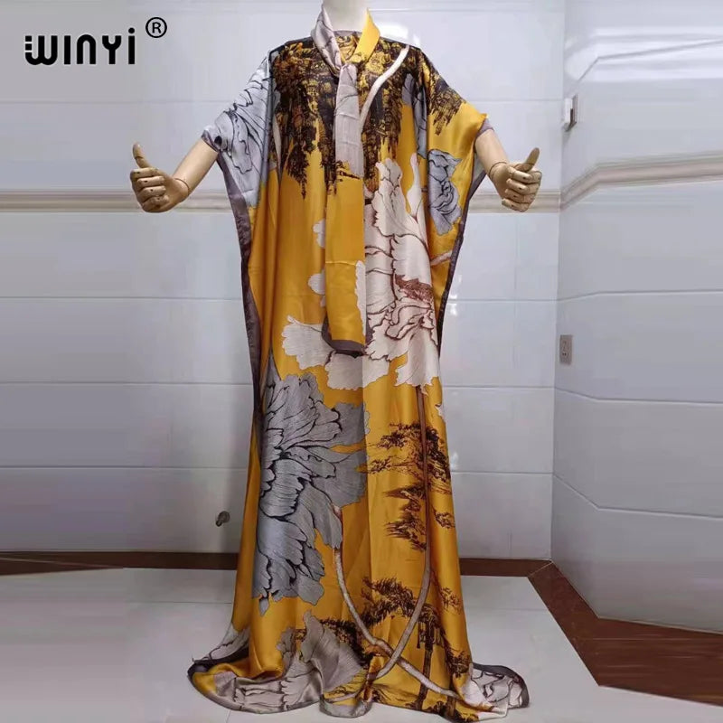 2022 beach cover ups for women Print Bohemia Hijab Loose Elegant Muslim Abaya dress new Broder Riche Sexy Lady Party maxi beach
