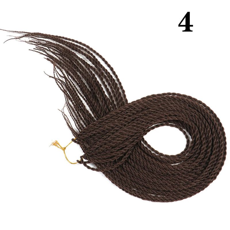 AZIR Senegalese Twist Hair Crochet Braids 24 inch 30 Roots/pack Synthetic Crochet Hair Senegalese Braids Twist Hair for Braids