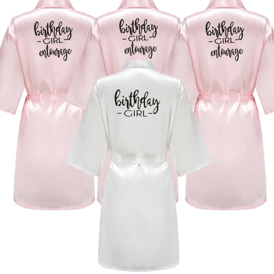 Birthday Party Girl & Entourage Satin Printing Women | SAMAG