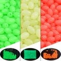 INFOF 100-500pcs/lot Soft Egg Beads Fishing Stop Luminous Oval Rubber Stopper Night Fly Fishing Accessories pesca