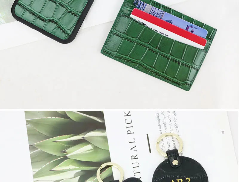 Classic Crocodile Pattern Card Holder Men Women Genuine Leather Leather Credit Card Case ID Card Holder Wallet Purse Pouch