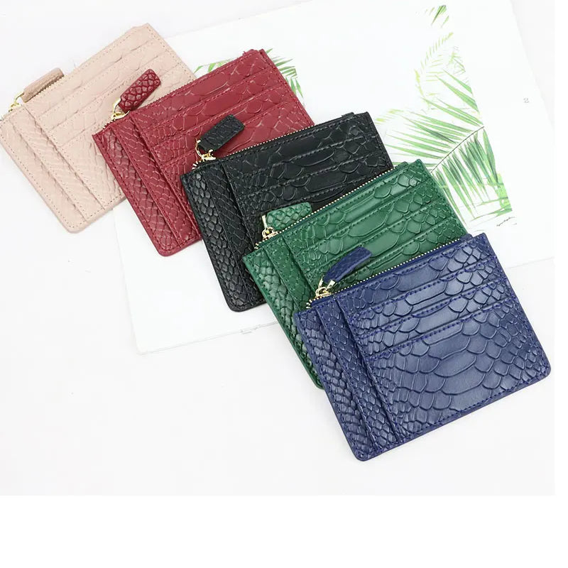Classic Crocodile Pattern Card Holder Men Women Genuine Leather Leather Credit Card Case ID Card Holder Wallet Purse Pouch