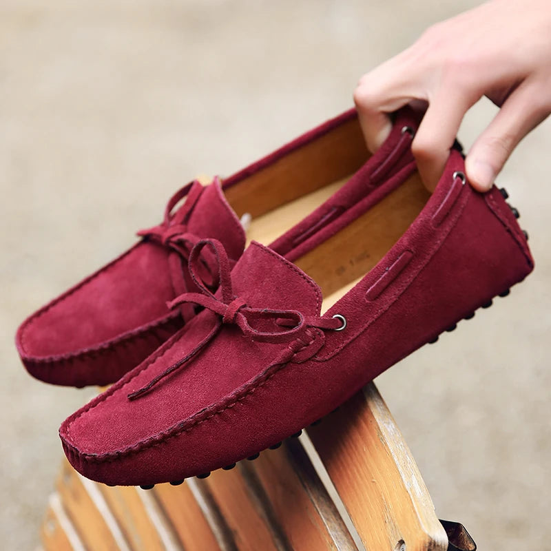 Size 38-49 Luxury Men Loafers Soft Moccasins Summer Shoes Man High Quality Mens Shoes Casual Suede Genuine Leather Driving Flats
