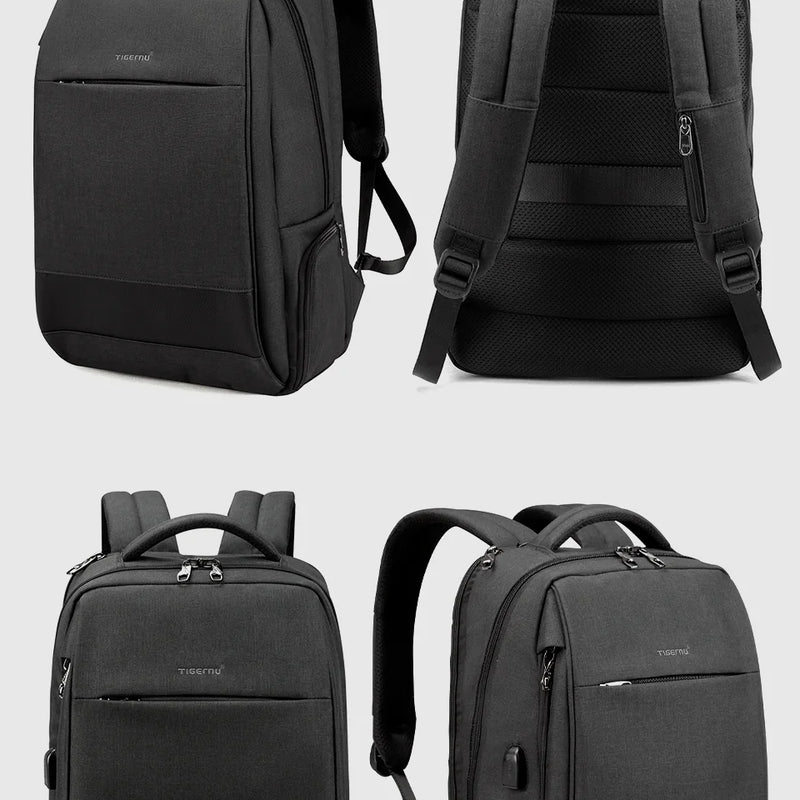 Tigernu Men's Backpack Fashion Travel Backpacks Male Anti Theft USB Charging 15.6 Laptop Backpack Waterproof School Bags For Men
