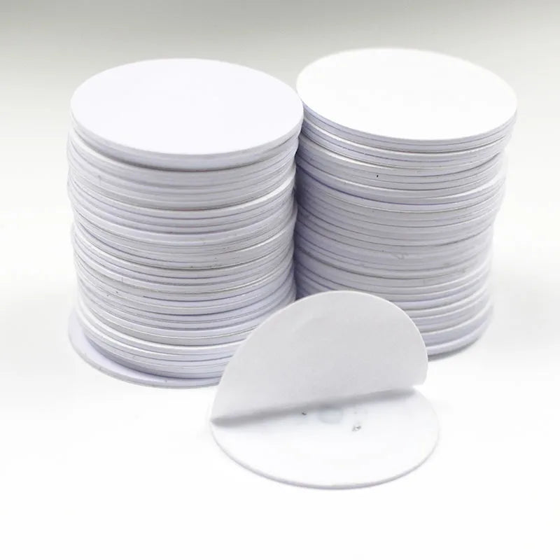1Pc/Lot 125Khz TK4100 RFID Coin ID Card With Adhensive Sticker Read Only Diameter 25mm for Access Control