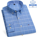 S~6XL Cotton Oxford Shirt For Men's Long Sleeve Plaid | SAMAG