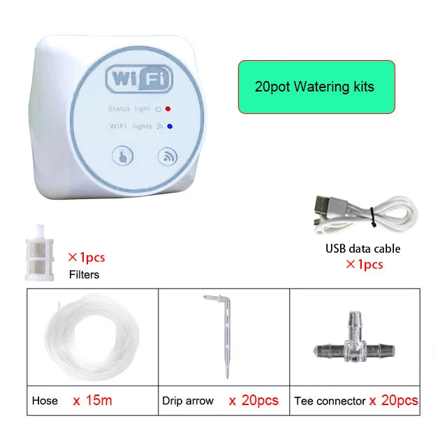 WiFi Smart Garden Irrigation Controller Plant Automatic Drip Irrigation System Mobile Phone Control Watering Timer Device set