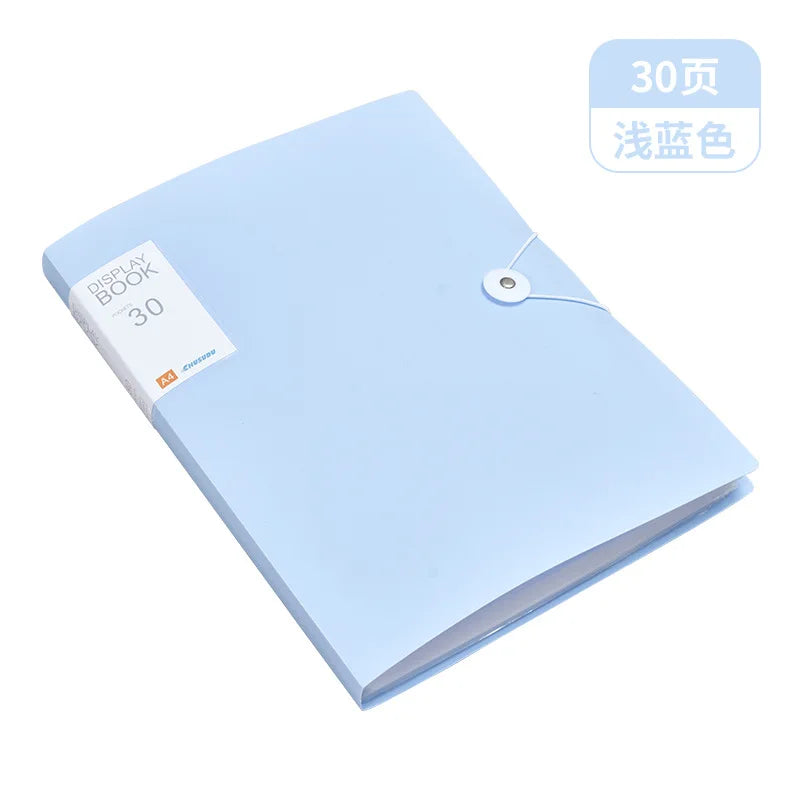 A4 30/60/80/100 Pages Plastic Budget Binder File Folder  Documents Booklet Leaflet Student Office Desk Supplies Organizer