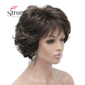 Short Curly Dark Auburn Synthetic Hair Full wig Women's Thick Wigs For Everyday