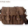 I AM LEGEND Will Smith Canvas +Genuine leather Men Messenger Bag Canvas Shoulder Bag men Crossbody Bag Sling Casual Bag Satchel