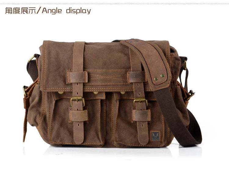 I AM LEGEND Will Smith Canvas +Genuine leather Men Messenger Bag Canvas Shoulder Bag men Crossbody Bag Sling Casual Bag Satchel