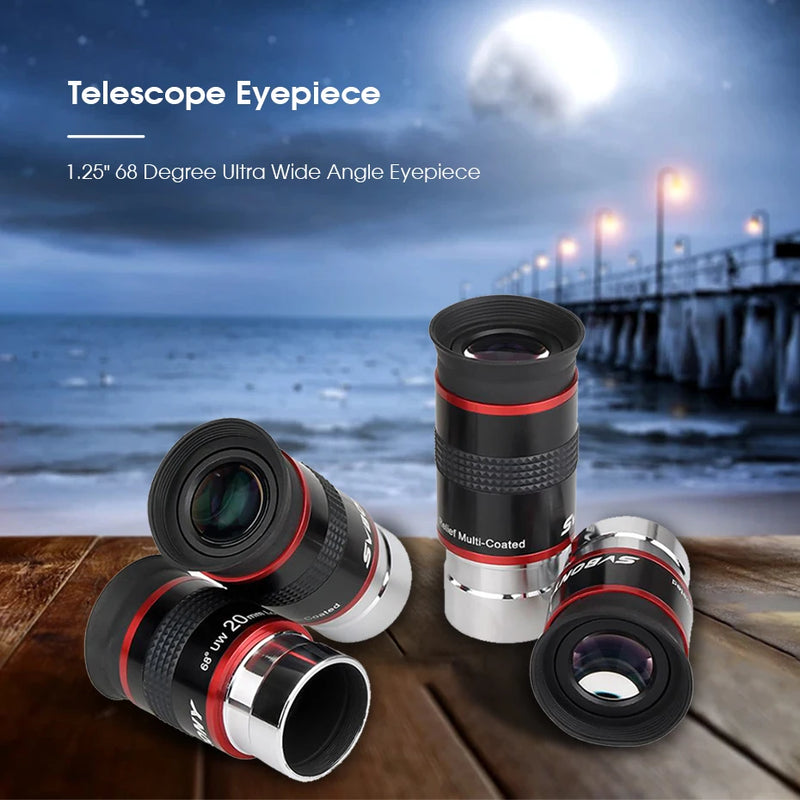 Svbony Telescope Eyepieces 1.25" 68° Eyepiece Planetary Eyepiece UWA 6mm/9mm/15mm/20mm Eyepiece for Astronomical Telescope