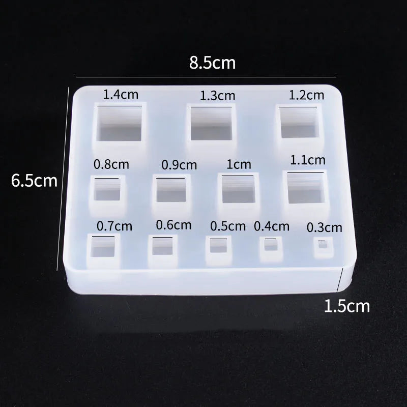 SNASAN Cute Beads Cube Triangle Silicone Mold For Jewelry Earrings Pendant Making Resin UV Epoxy Resin Molds Crafts DIY Tool