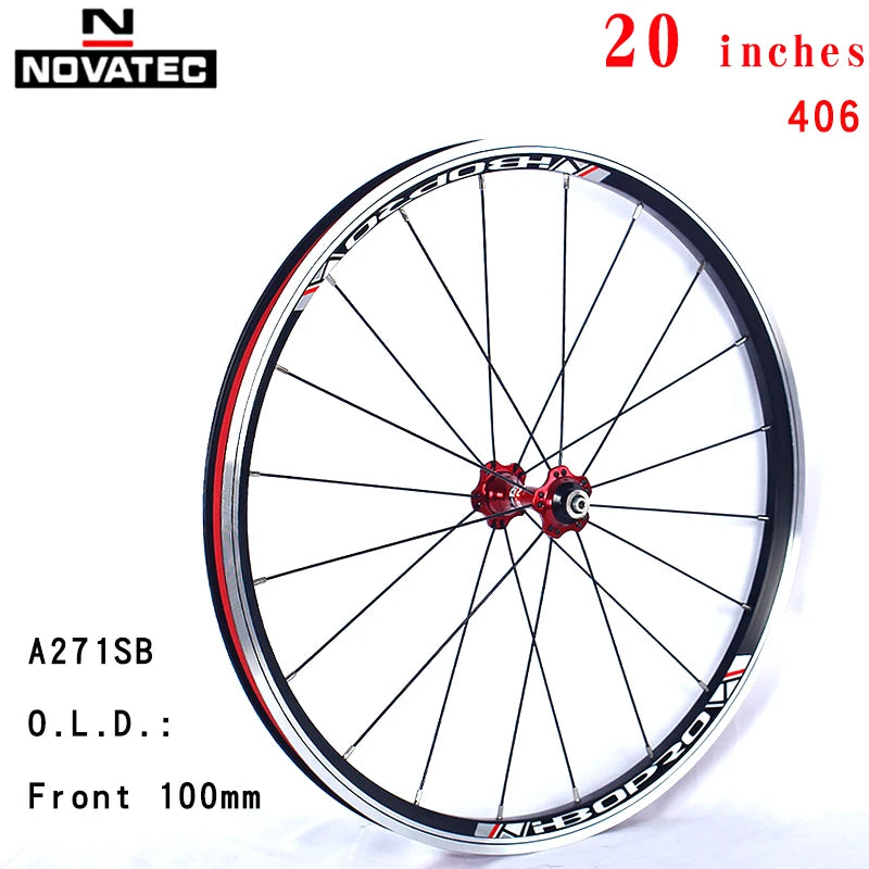 Bicycle Wheelset 20inch Novatec A271/F372SB V brake 451 406 4bearing 7-11speed 20 24H Aluminum alloy Folding wheels With QR