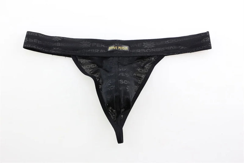 BRAVE PERSON Men Sexy Lace Transparent Thongs Underwear Briefs Bikini G-string Jocks Underwear Shorts Exotic T-back B1138
