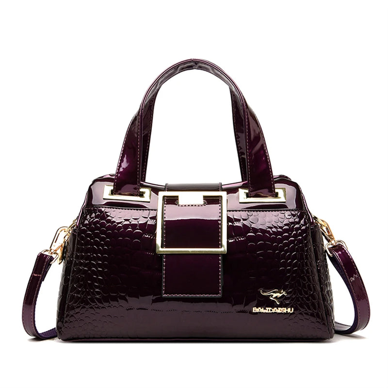 2 Layer Large Capacity Tote Bag Luxury Handbags Women Bags Designer Crocodile Pattern Ladies Boston Shoulder Bag High Quality