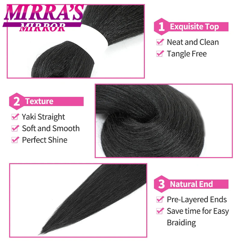 Easy Jumbo Braids Hair Extensions Pre Stretched Braiding Hair Afro Synthetic Hair Strand Braid Hot Water Set 12/16/26/30/36 Inch