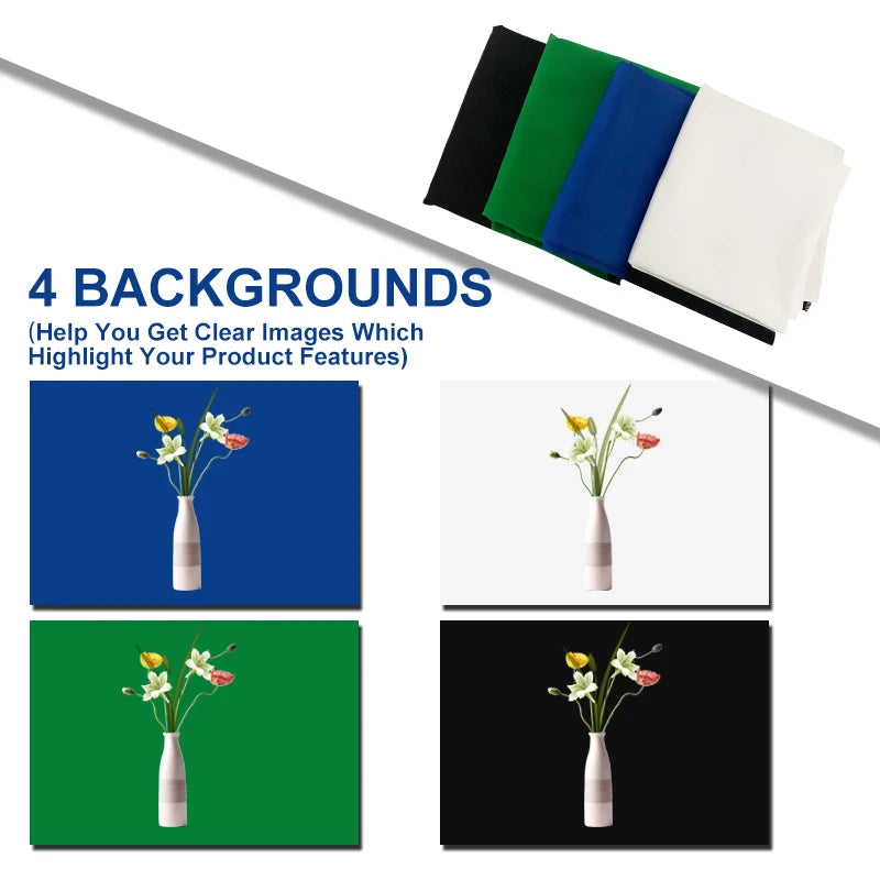 Home Photo Studio Box 40cm/60cm Led Lightroom Dimming Folding Softbox Light Tent With 4 Colors Backdrops For Product Photography