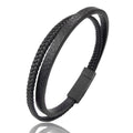 MingAo Designer Charm New Simple Brown Leather Bracelet for Men Stainless Steel Magnetic Clasp Fashion Men Jewelry Bangles Gift