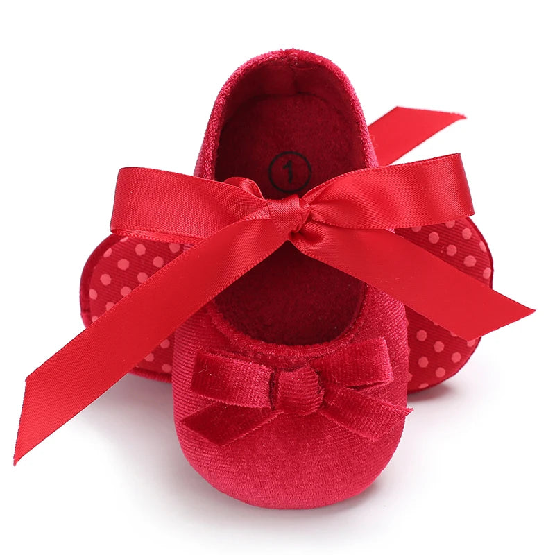 0-18 Months Red Girl Boy Newborn Baby Christmas Cute Cartoon Cotton Shoes Soft Sole Toddler Infant Walking Shoes