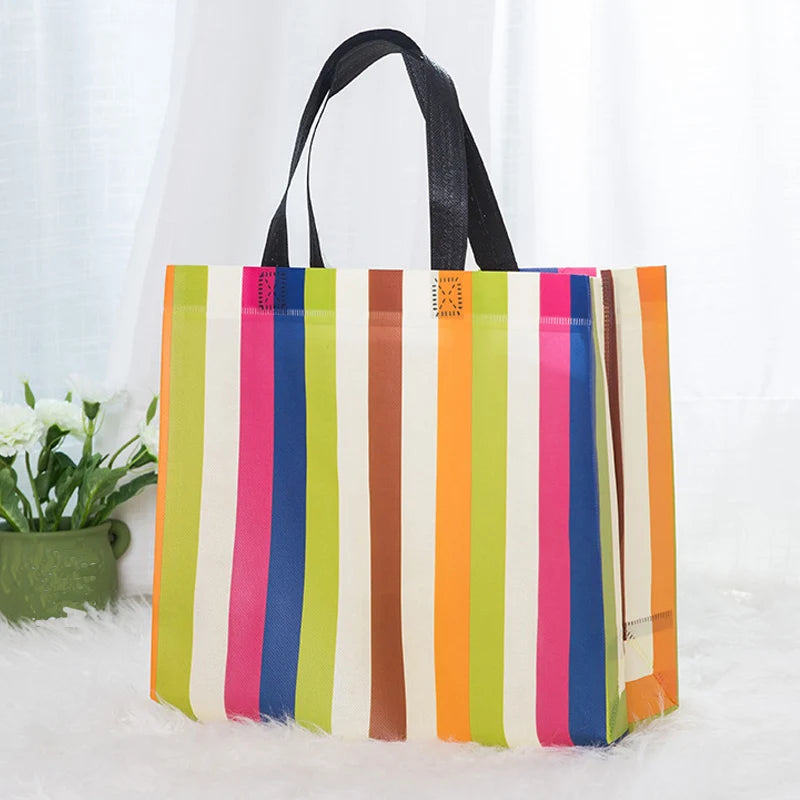 Big Eco-Friendly Folding Shopping Bag Reusable Portable Shoulder Handbag For Travel Grocery Package Storage Bag Large Tote Pouch