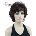 StrongBeauty Short Wig Soft Tousled Curls Blonde Highlights Full Synthetic Wigs COLOUR CHOICES