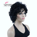 StrongBeauty Short Wig Soft Tousled Curls Blonde Highlights Full Synthetic Wigs COLOUR CHOICES