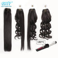 BHF Ponytail Human Hair Remy Straight European Ponytail Hairstyles 100g 100% Natural Hair Horse Tail Clip in Extensions