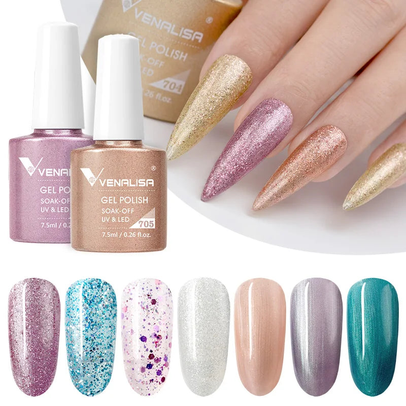 VENALISA Non Cleansing Topcoat Nail Art 7.5ml Soak off Base Coat Foundation No Wipe Top Coat Nail Gel Funny Bunny Gel Varnish