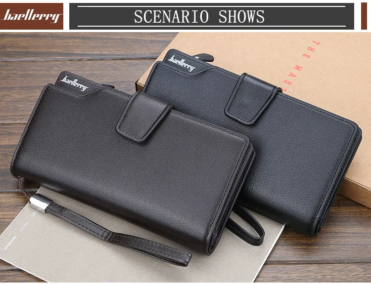 New Card Holder Men Wallets Business Long Design Quality Fashion Casual Men Purse Zipper Multi-function Wallets