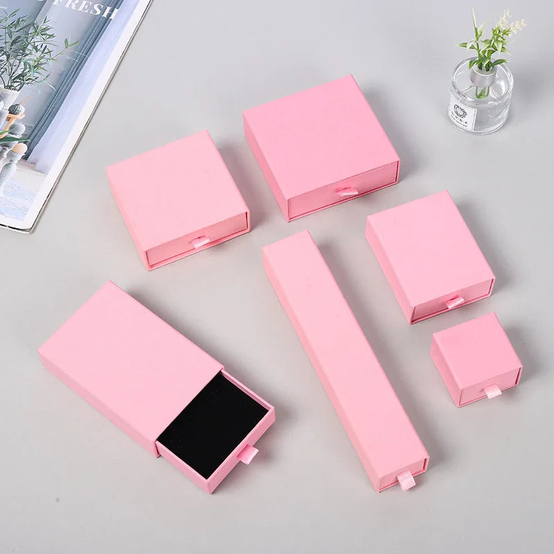 12pcs Drawer Jewelry Box Ring Necklace Box Black Earring Bracelet Jewelry Organizer Packing Display Jewelry Boxes and Packaging