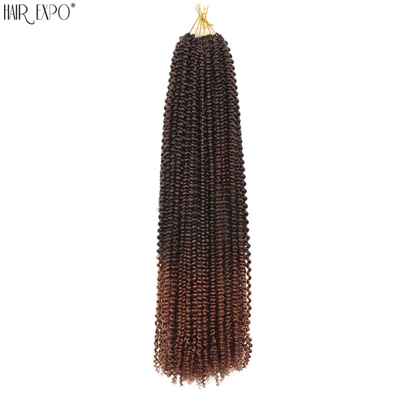 30" Passion Twist Crochet Hair Pre-Looped Synthetic Braiding Hair Extensions Ombre Pre-Twisted Water Wave Braids Hair Expo City