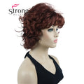 StrongBeauty Short Wig Soft Tousled Curls Blonde Highlights Full Synthetic Wigs COLOUR CHOICES