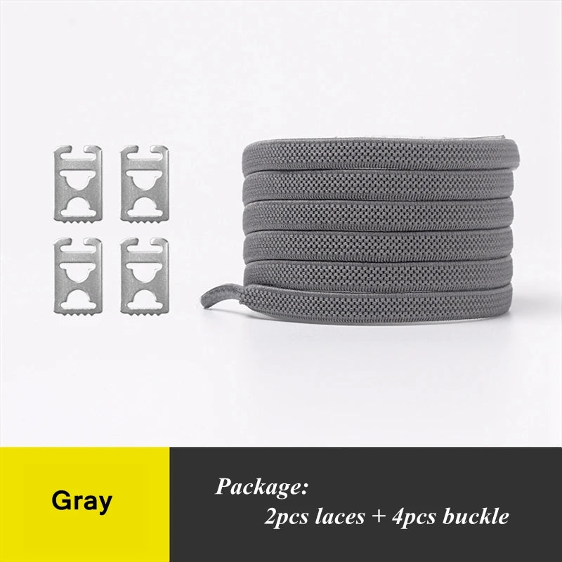 1Pair No Tie Shoelaces Elastic Shoelaces Kids Adult Quick Lazy Laces Flats Rubber Sneakers Running Shoelace 24 Colors