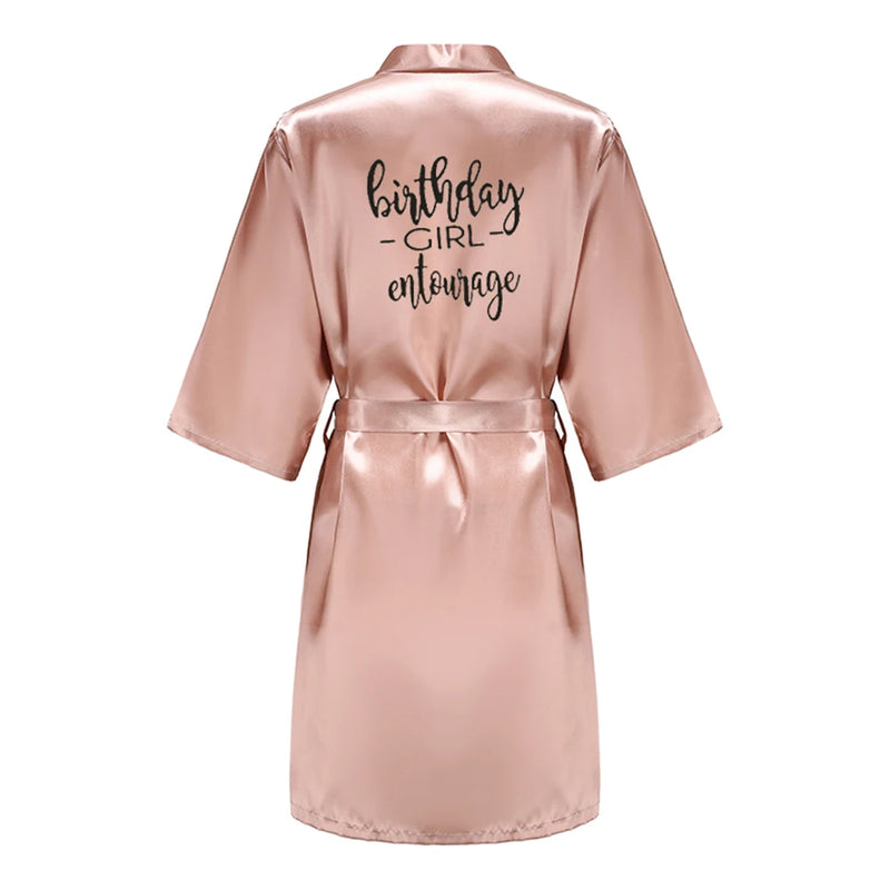 Birthday Party Girl & Entourage Satin Printing Women | SAMAG