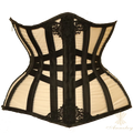 Annzley Summer Underbust Corset Ultra-thin Sexy Corset Waist Slimming Corset Red And Black Stripe Mesh Corset Bustier 2020
