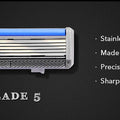 Qshave Black Spider Man Manual Shaving Razor Germany X5 Blade with Trimmer Blade, 4 & 8 &16 Cartridges Choice
