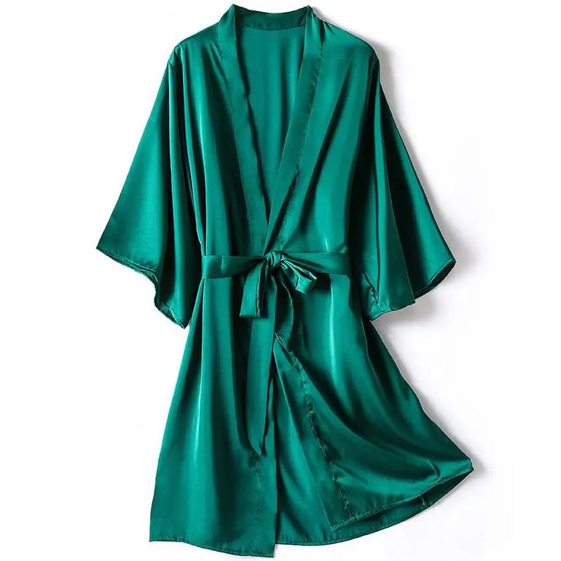 Kimono Bathrobe Gown Female Robe Set Satin Sleepwear | SAMAG