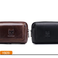 BULLCAPTAIN  MEN'S Leather BELT WAIST Bag Military Fanny PACK Molle Small Money Phone WAIST PACK Bum Pouch PURSE