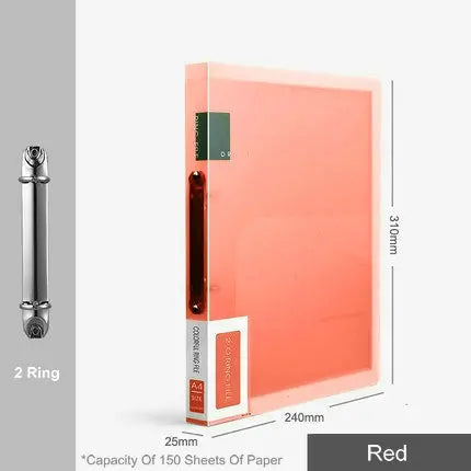 Fashion Colors Ring Binder A4 File Folder Folder 2-Rings Office Document Organizer File Storage A4 Binder Folder With Rings