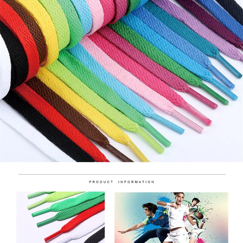 29 colors 1 Pair Shoelace Flat Popular Sports Shoes Laces Casual Canvas Unisex Polyester Shoelaces Shoelace Length 80 100 120 CM