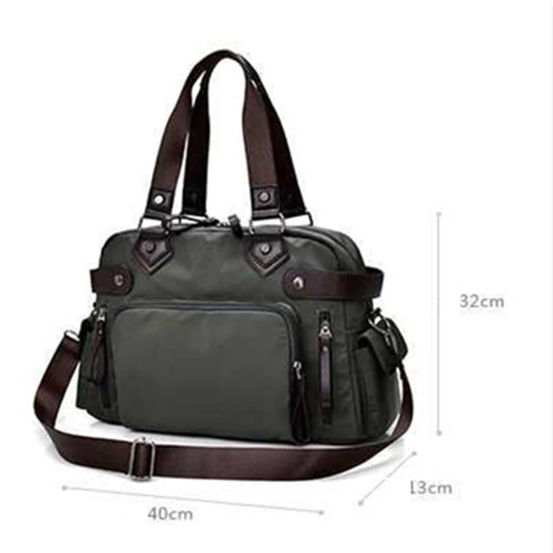 Men's Shoulder Bag Nylon Material British Casual Fashion School Style High Quality Multi-function Large Capacity Design